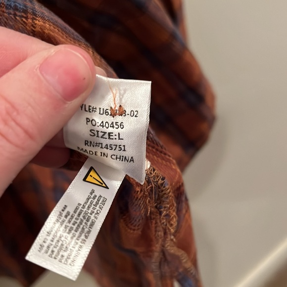 Women’s Long Sleeved Flannel Shirt, Size Large, Peace Love California, Blue - Picture 7 of 8